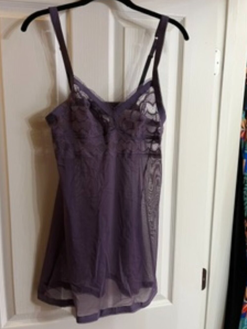 La Perla Malizia Purple Sheer Lacy Slip/Chemise